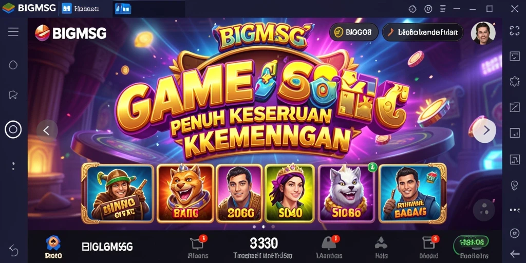 Screenshot gameplay BIGMSG yang menampilkan putaran Slot yang seru.