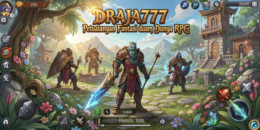 Screenshot DRAJA777 menunjukkan aksi seru di pertarungan RPG.