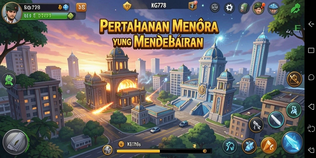 Tangkapan layar menunjukkan aksi mendebarkan dalam game Tower Defense.