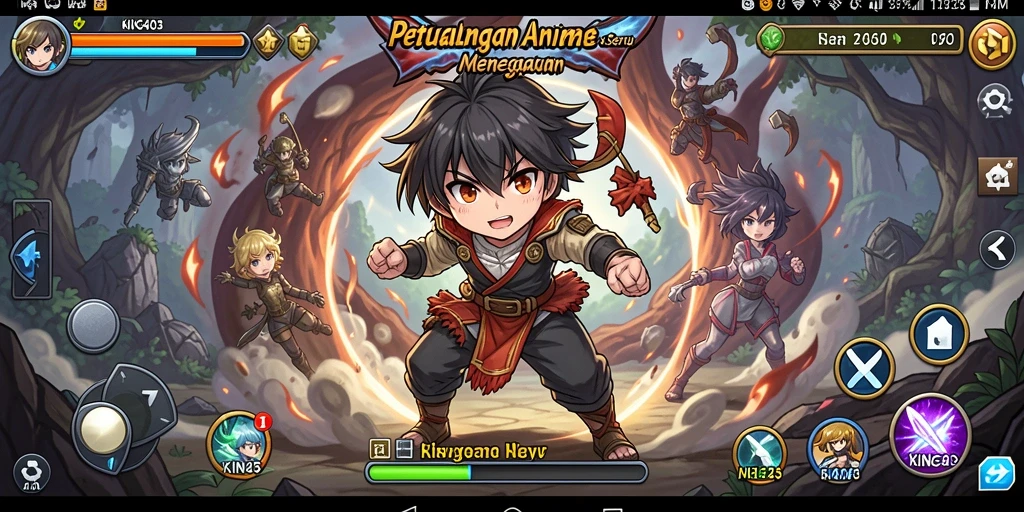 Tampilan gameplay KING403 yang menakjubkan dengan karakter Anime yang beraksi.