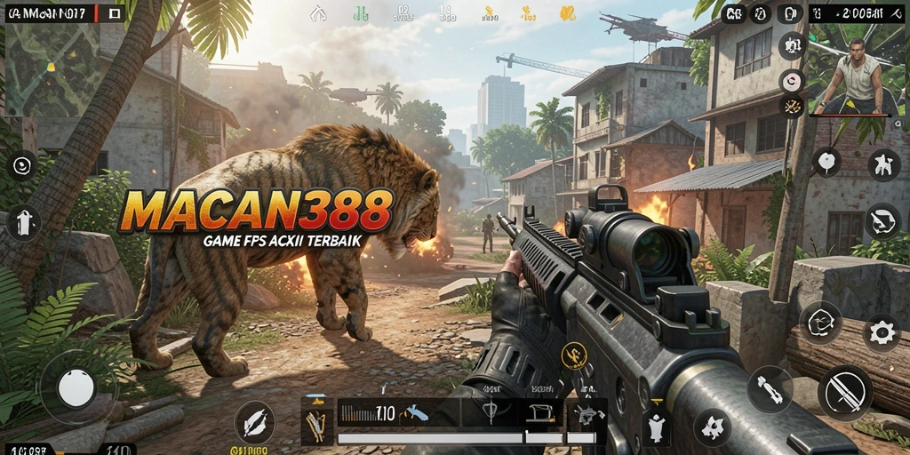 Tampilan aksi mendebarkan dari gameplay MACAN388 di medan perang.