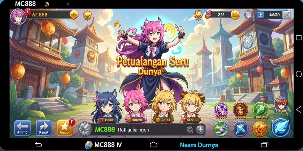 Screenshot menampilkan karakter Anime dalam pertarungan epik.
