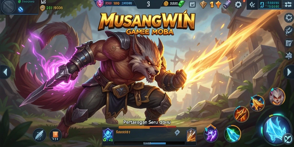 Tampilan gameplay seru dan intens di MUSANGWIN.