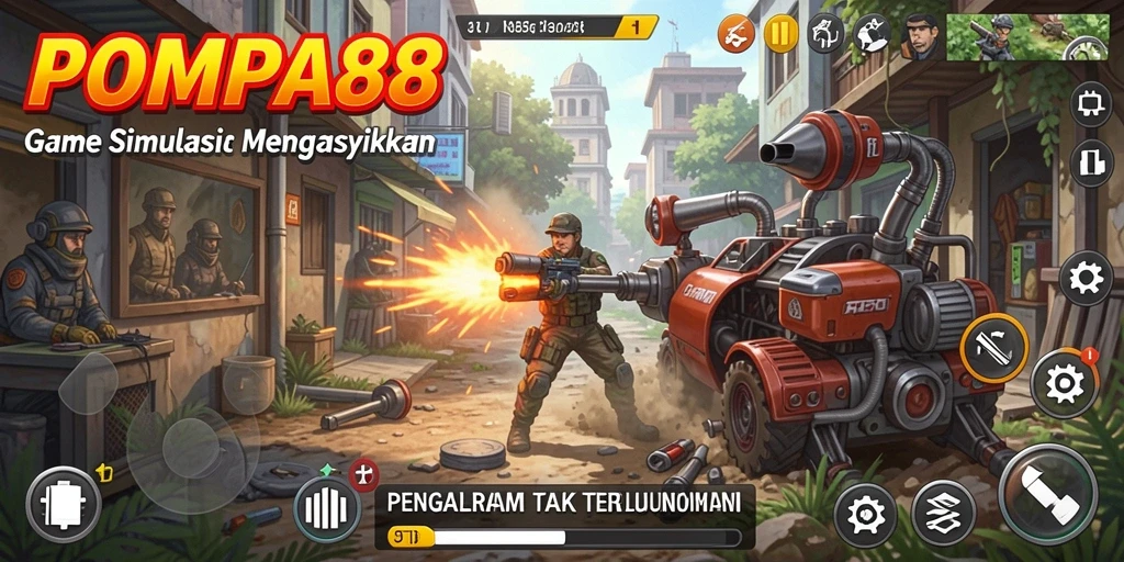 Screenshot gameplay POMPA88 memperlihatkan skenario simulasi yang menarik.