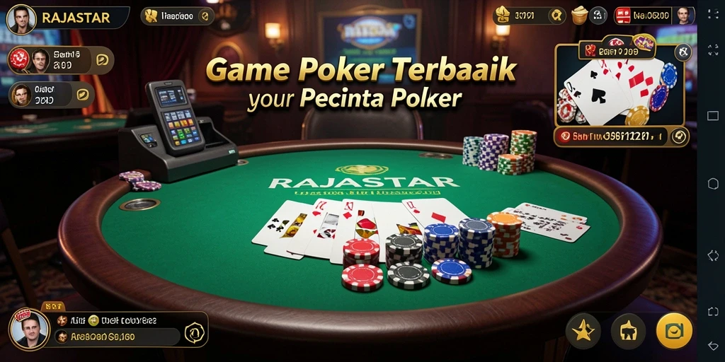 Tampilan gameplay seru di RAJASTAR saat pemain bersaing di meja Poker.