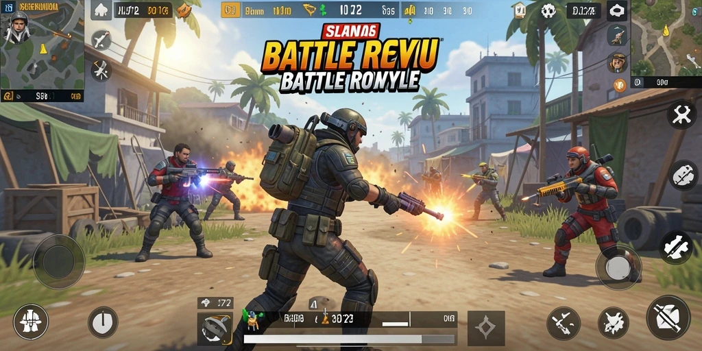 Screenshot gameplay SL72 yang menunjukkan pertarungan seru Battle Royale.