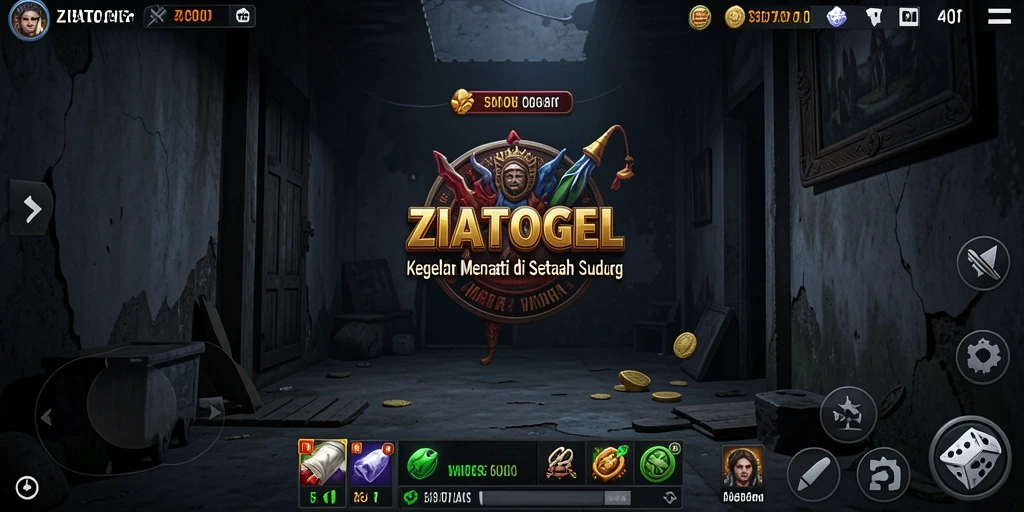 Gameplay seram di ZIATOGEL yang menampilkan kegelapan dan ketegangan.